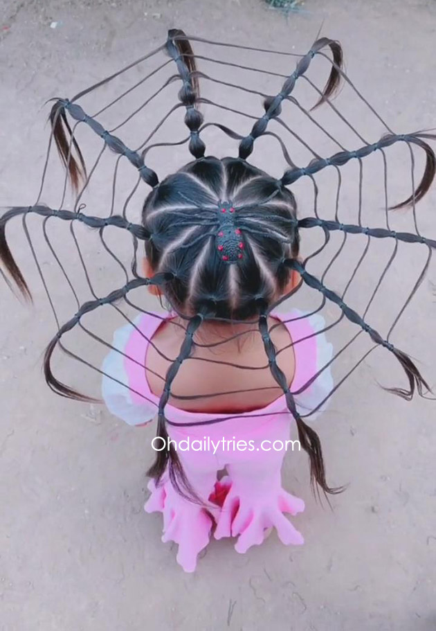 Create a Spooky Spider-Web Hairstyle for Halloween