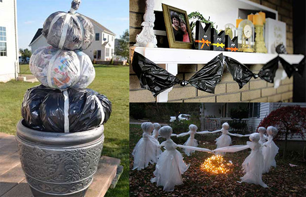 20 Ways to Make Halloween Decorations with Trash Bags