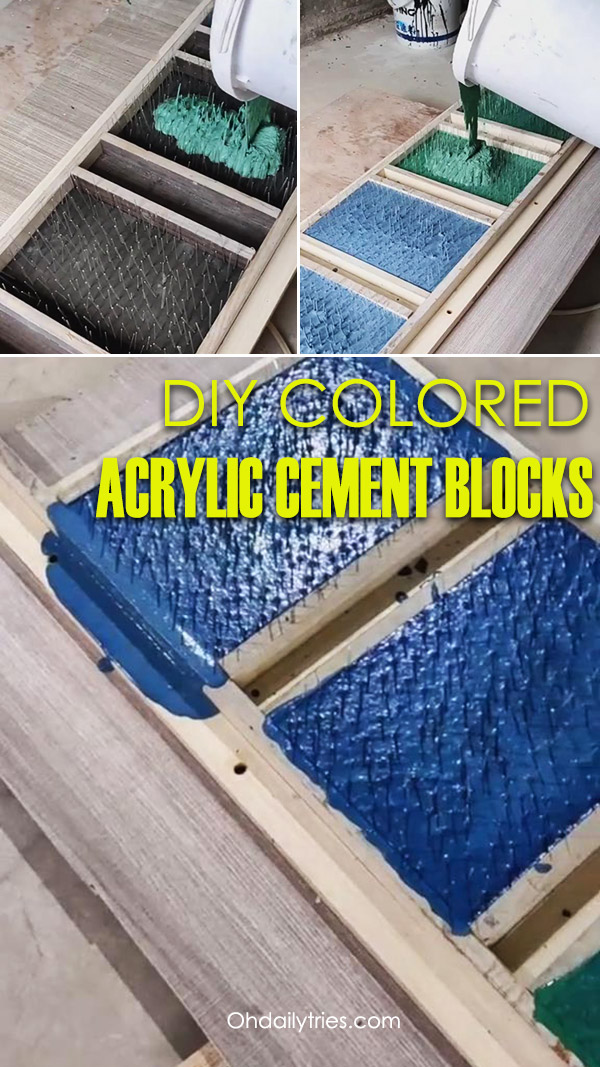 DIY Colored Acrylic Cement Blocks